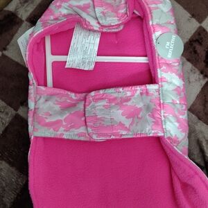 Reflective Pink and Gray Dog Jacket Size M